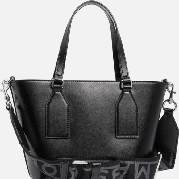 Marc Jacobs Black Saffiano Leather Tote with Logo Strap